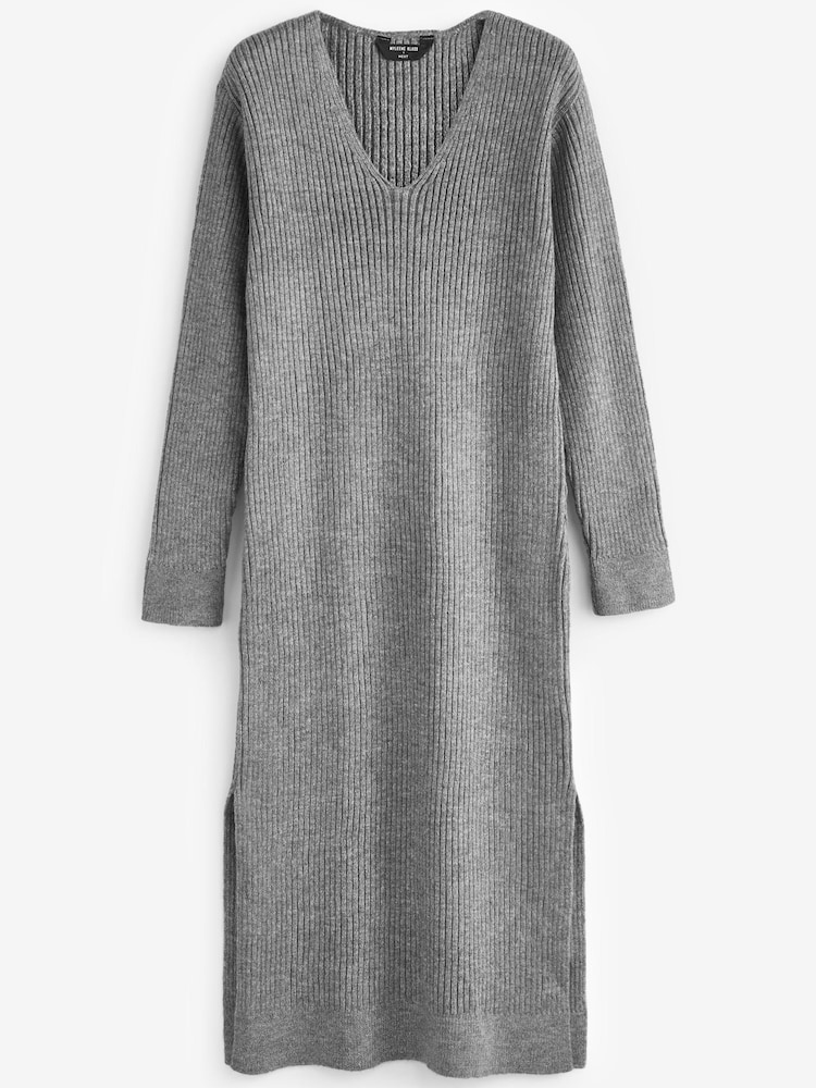 Myleene Klass V-Neck Knitted Midi Jumper Dress - Image 1 of 2