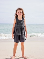 Charcoal Grey Macramé Detail Co-ord Set (3-16yrs) - Image 2 of 7