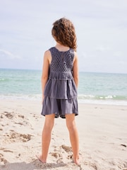 Charcoal Grey Macramé Detail Co-ord Set (3-16yrs) - Image 3 of 7