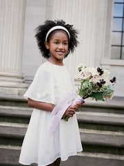 Ivory Cream Beaded Cape Dress (3-12yrs) - Image 1 of 8