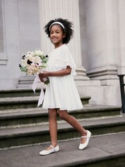 Ivory Cream Beaded Cape Dress (3-12yrs) - Image 2 of 8