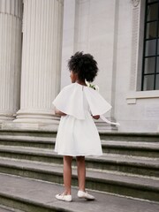 Ivory Cream Beaded Cape Dress (3-12yrs) - Image 4 of 8