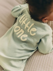 Blue / Grey Slogan Baby Footless Zip 100% Cotton Sleepsuits 3 Pack (0mths-3yrs) - Image 19 of 19