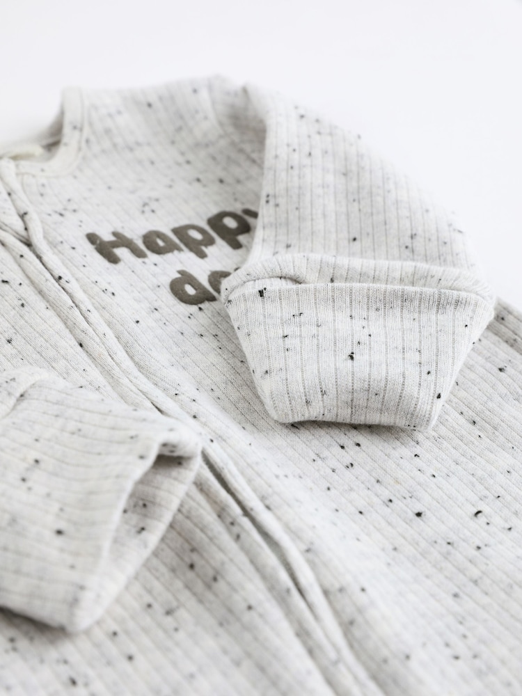 Blue / Grey Slogan Baby Footless Zip 100% Cotton Sleepsuits 3 Pack (0mths-3yrs) - Image 2 of 19