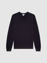 Reiss Navy Earl Merino Wool Jumper - Image 2 of 6