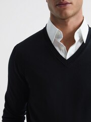 Reiss Navy Earl Merino Wool Jumper - Image 4 of 6