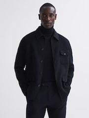 Reiss Navy Mast Wool Button Through Jacket - Image 1 of 6