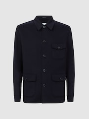 Reiss Navy Mast Wool Button Through Jacket - Image 2 of 6
