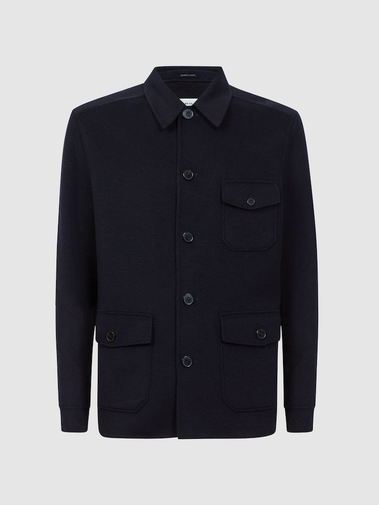 Reiss Navy Mast Wool Button Through Jacket - Image 2 of 6