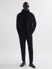 Reiss Navy Mast Wool Button Through Jacket - Image 3 of 6