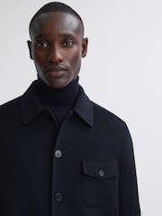 Reiss Navy Mast Wool Button Through Jacket - Image 4 of 6