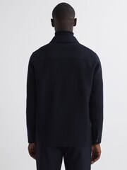 Reiss Navy Mast Wool Button Through Jacket - Image 5 of 6