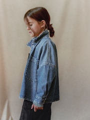 Blue Boxy Denim Shacket (3-16yrs) - Image 3 of 9