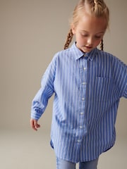 Blue Stripe Oversized Shirt (3-16yrs) - Image 1 of 7