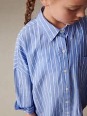 Blue Stripe Oversized Shirt (3-16yrs) - Image 3 of 7