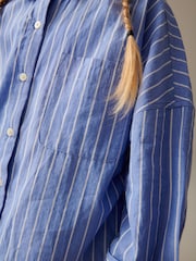 Blue Stripe Oversized Shirt (3-16yrs) - Image 5 of 7