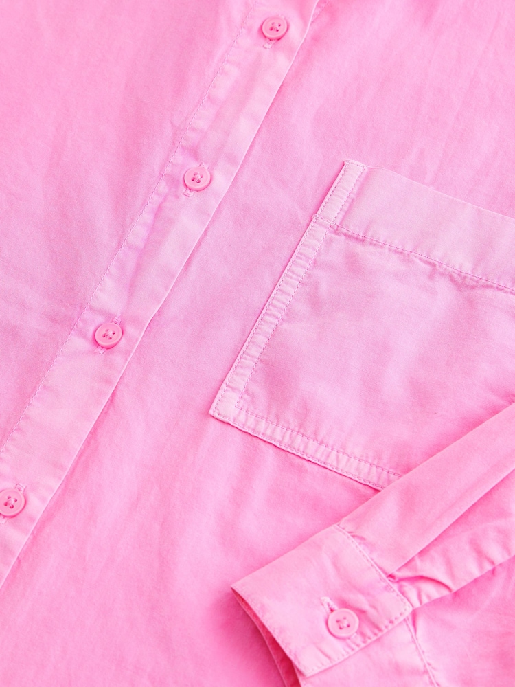 Hot Pink Oversized 100% Cotton Shirt (3-16yrs) - Image 2 of 4