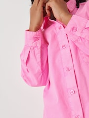 Hot Pink Oversized 100% Cotton Shirt (3-16yrs) - Image 3 of 4