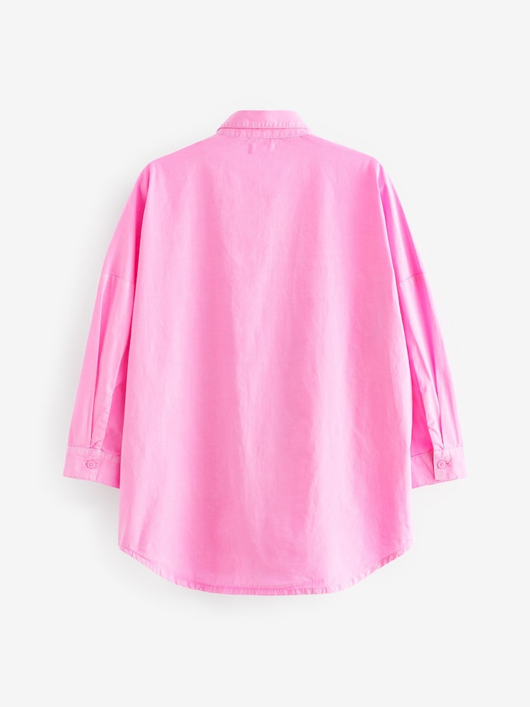 Hot Pink Oversized 100% Cotton Shirt (3-16yrs) - Image 4 of 4