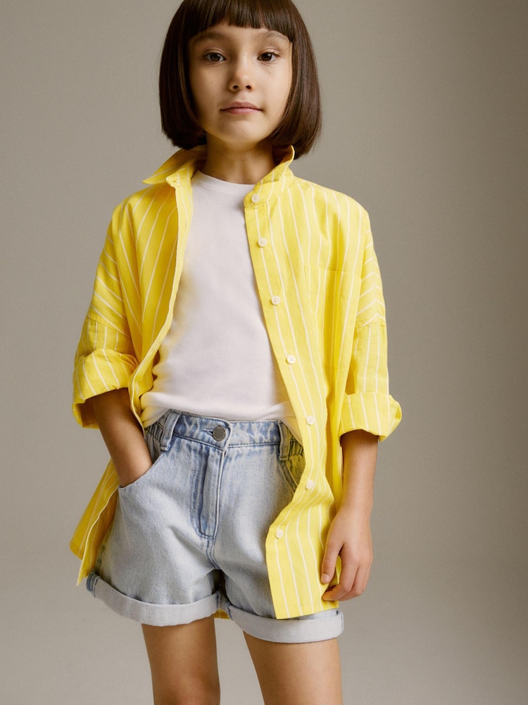 Yellow Stripe Oversized Shirt (3-16yrs) - Image 2 of 8