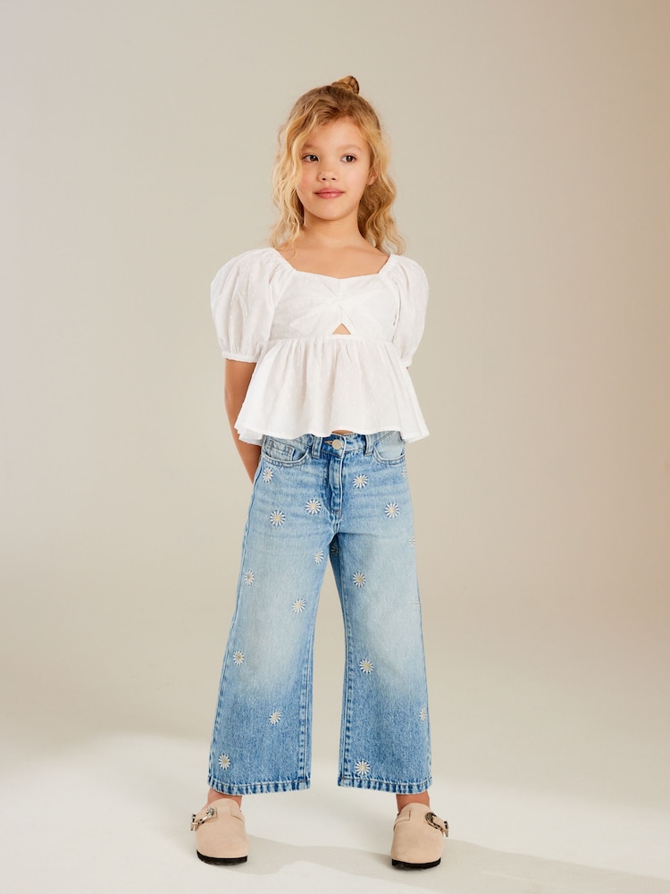 White Cut-Out Detail Blouse (3-16yrs) - Image 2 of 7 White Cut-Out Detail Blouse (3-16yrs) - Image 2 of 7
