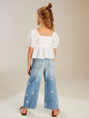 White Cut-Out Detail Blouse (3-16yrs) - Image 3 of 7