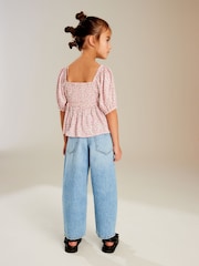 Pink Ditsy Cut-Out Detail Blouse (3-16yrs) - Image 3 of 7