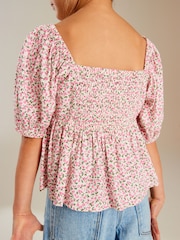Pink Ditsy Cut-Out Detail Blouse (3-16yrs) - Image 4 of 7