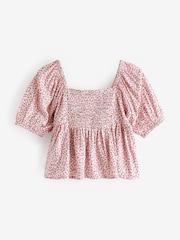 Pink Ditsy Cut-Out Detail Blouse (3-16yrs) - Image 6 of 7