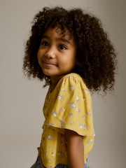 Yellow Ditsy Ruched Blouse (3-16yrs) - Image 4 of 7