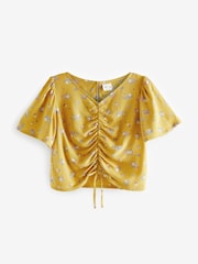 Yellow Ditsy Ruched Blouse (3-16yrs) - Image 6 of 7