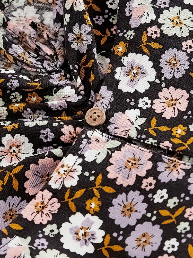 Black Ditsy Ruched Blouse (3-16yrs) - Image 7 of 7