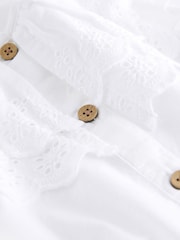 White Broderie 100% Cotton Tie-Front Blouse (3-16yrs) - Image 8 of 8