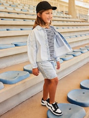Pale Blue Boxy Denim Shacket (3-16yrs) - Image 2 of 6