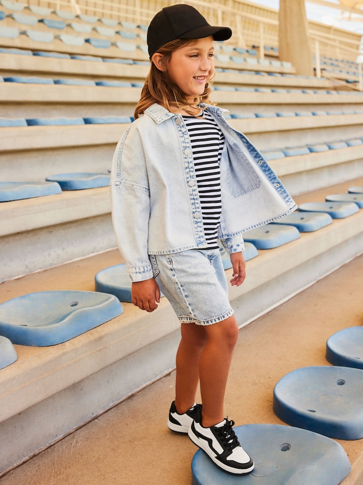 Pale Blue Boxy Denim Shacket (3-16yrs) - Image 2 of 6