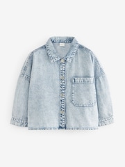 Pale Blue Boxy Denim Shacket (3-16yrs) - Image 3 of 6