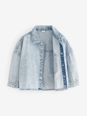 Pale Blue Boxy Denim Shacket (3-16yrs) - Image 4 of 6