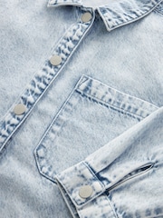 Pale Blue Boxy Denim Shacket (3-16yrs) - Image 6 of 6