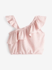 Pink Ditsy One-Shoulder Frill Blouse (3-16yrs) - Image 4 of 5