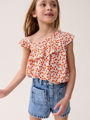 Red Cherries One-Shoulder Frill Blouse (3-16yrs) - Image 1 of 7