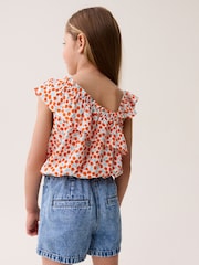 Red Cherries One-Shoulder Frill Blouse (3-16yrs) - Image 3 of 7