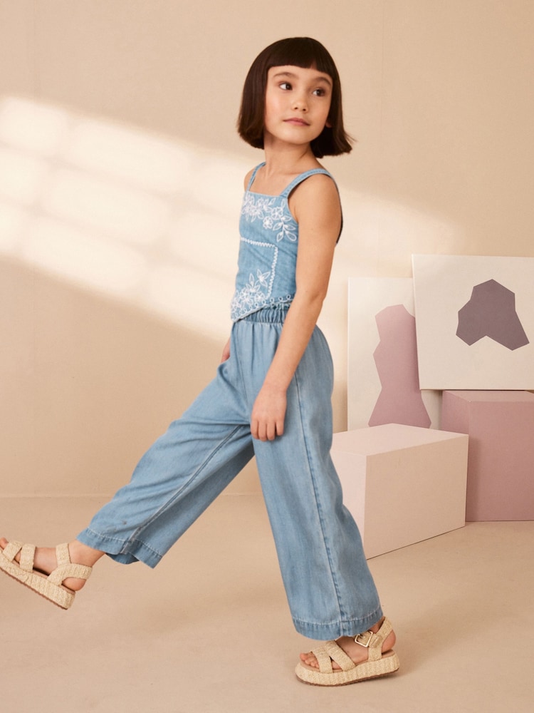 Blue Denim Embroidered Cami Top (3-16yrs) - Image 2 of 7