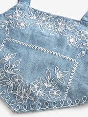 Blue Denim Embroidered Cami Top (3-16yrs) - Image 6 of 7