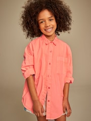 Coral Pink Oversized Shirt (3-16yrs) - Image 1 of 7