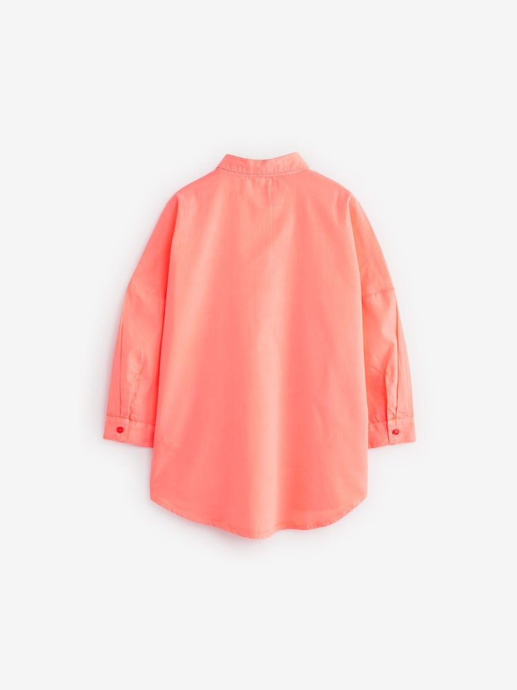 Coral Pink Oversized Shirt (3-16yrs) - Image 6 of 7