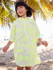 Yellow Textured Shirt Dress (3-16yrs) - Image 1 of 8