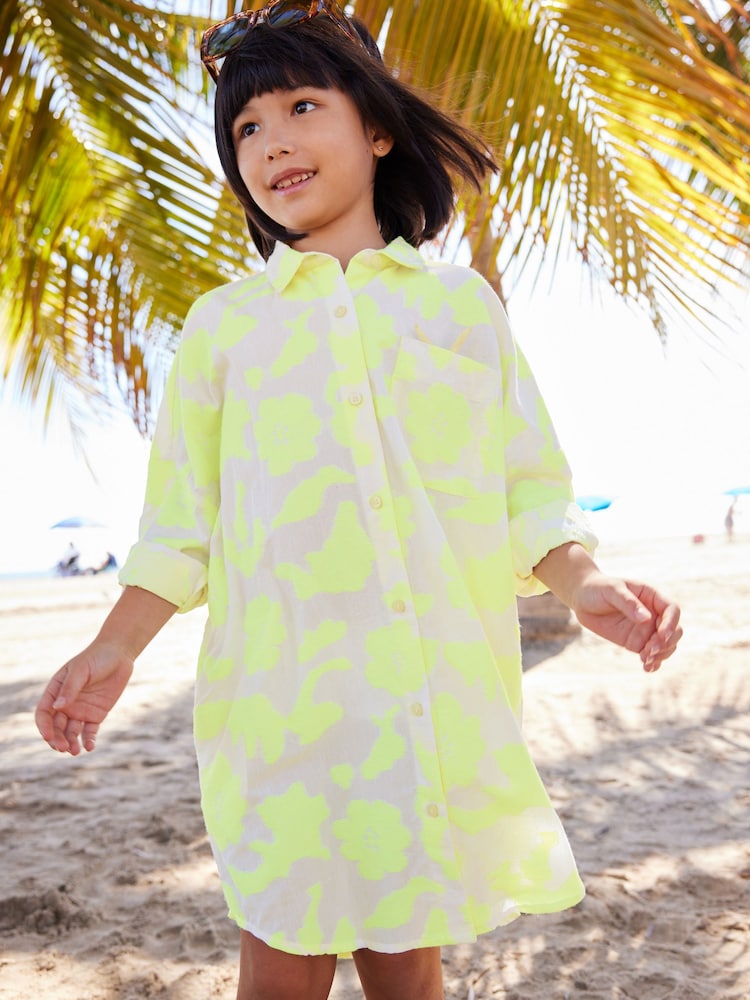 Yellow Textured Shirt Dress (3-16yrs) - Image 1 of 8