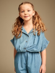 Blue Denim Twist Front Co-ord Set (3-16yrs) - Image 1 of 6