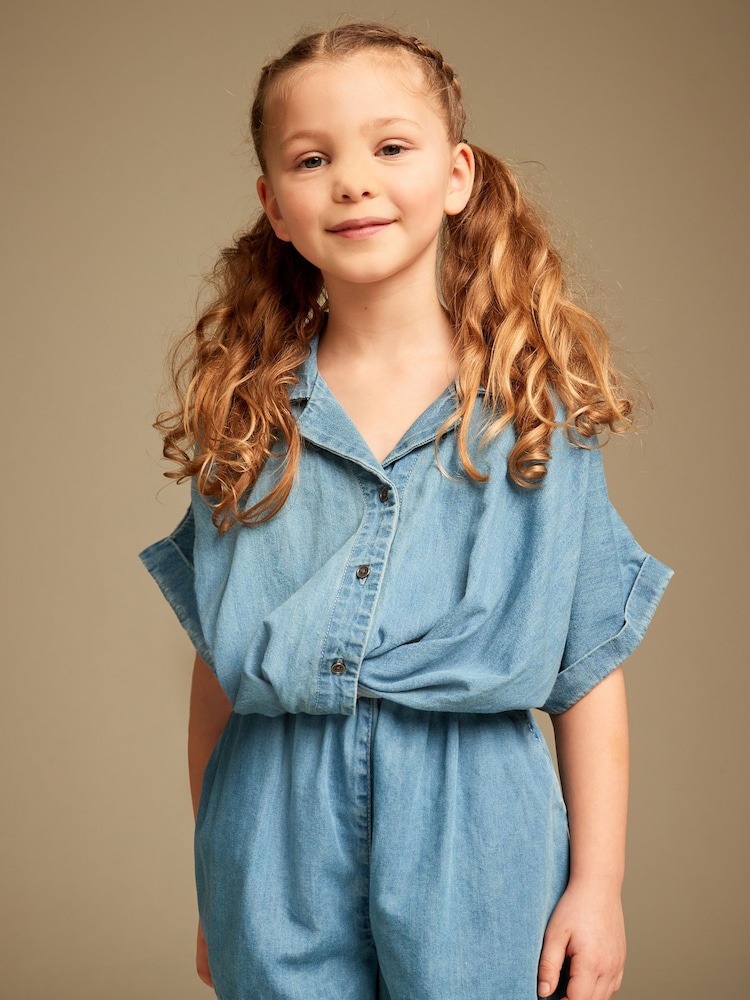 Blue Denim Twist Front Co-ord Set (3-16yrs) - Image 1 of 6