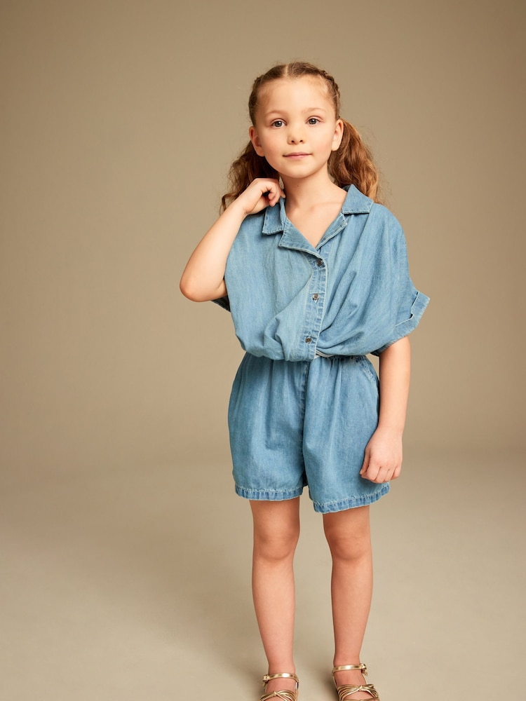 Blue Denim Twist Front Co-ord Set (3-16yrs) - Image 2 of 6